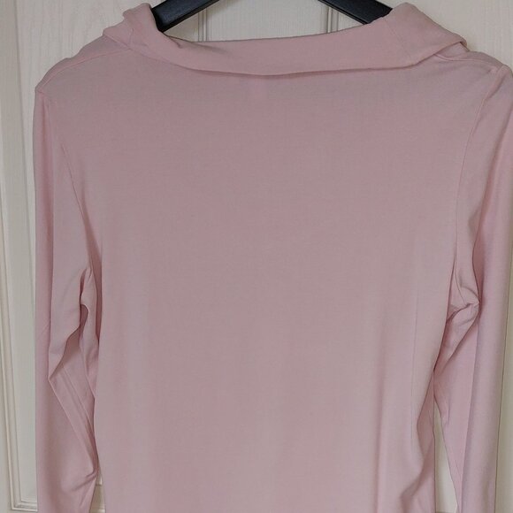 Pink top with 3/4 sleeves and collar draped - Maison 123 - Picture 5 of 5